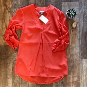 Salmon 3/4 Sleeve Blouse